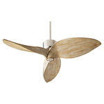 Hawkeye Ceiling Fan - Satin Nickel / Weathered Oak