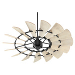 Windmill Ceiling Fan - Textured Black / Weathered Oak