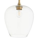 Veno Pendant - Aged Brass / Clear