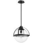 Meridian Globe Pendant - Textured Black / Clear