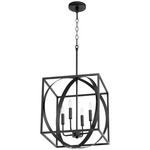 Soft Contemporary Cage Pendant - Textured Black