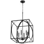 Soft Contemporary Cage Pendant - Textured Black