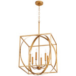 Soft Contemporary Cage Pendant - Gold Leaf