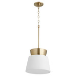 Trapezoids Pendant - White / Aged Brass