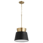 Trapezoids Pendant - Textured Black / Aged Brass