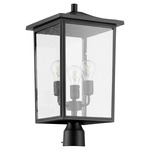 Riverside Outdoor Post Light - Textured Black / Clear Seeded