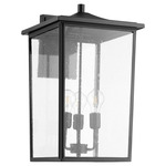 Riverside Outdoor Wall Sconce - Textured Black / Clear Seeded