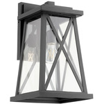 Artesno Outdoor Wall Sconce - Textured Black / Clear