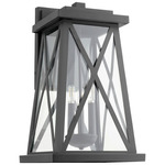 Artesno Outdoor Wall Sconce - Textured Black / Clear