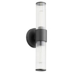 Fuze Outdoor Wall Sconce - Textured Black / Clear