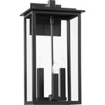 Westerly Outdoor Wall Sconce - Black / Clear