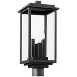 Westerly Outdoor Post Lantern - Textured Black / Clear