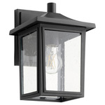 Fort Worth Outdoor Wall Sconce - Black / Clear Seeded