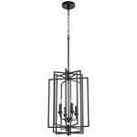Hammond Foyer Pendant - Textured Black / Textured Black