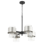 Epsilon Chandelier - Textured Black / Satin Nickel / Clear