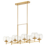 Lyon Linear Chandelier - Aged Brass / Clear