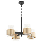 Epsilon Chandelier - Textured Black / Aged Brass / Clear