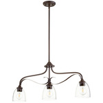 Jardin Island Pendant - Oiled Bronze / Clear Seeded
