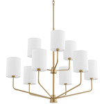 Harmony Chandelier - Aged Brass / White Linen