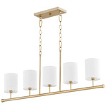 Harmony Linear Chandelier - Aged Brass / White Linen