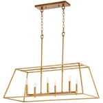 Gabriel Linear Pendant - Gold Leaf