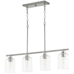 Tribute Linear Chandelier - Satin Nickel / Clear