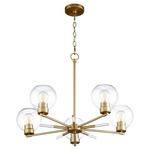 Volan Chandelier - Aged Brass / Clear