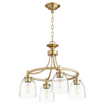 Rossington Nook Chandelier - Aged Brass / Clear Seeded