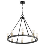 Paxton Chandelier - Textured Black / Aged Brass