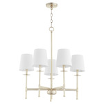 Belshaw Chandelier - Aged Silver Leaf / White