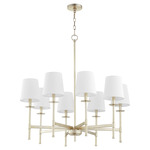 Belshaw Chandelier - Aged Silver Leaf / White