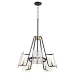 Tioga Chandelier - Textured Black / Aged Brass / Clear