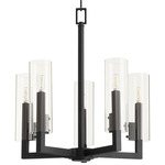 Harbin Chandelier - Textured Black / Clear