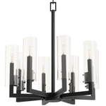 Harbin Chandelier - Textured Black / Clear