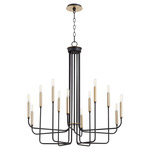 Hope Chandelier - Textured Black / Aged Brass / Aged Brass