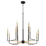 Lacy Chandelier - Black / Aged Brass