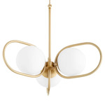 Belmont Chandelier - Aged Brass / Satin Opal