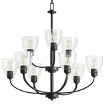 Reyes Chandelier - Textured Black / Clear Seedy