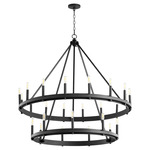Aura 2-Tier Chandelier - Textured Black / Textured Black