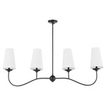 Euphora Linear Chandelier - Matte Black / White