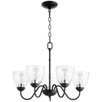 Traditional 5-Light Chandelier - Textured Black / Clear Seeded