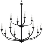 Reyes Candlelight Chandelier - Textured Black
