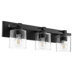 Kaplan Bathroom Vanity Light - Black / Clear Seeded