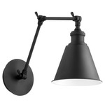 Mid-Century Modern Adjustable Wall Sconce - Textured Black / White