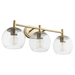 Lyon Bathroom Vanity Light - Aged Brass / Clear