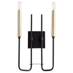 Hope 2-Light Wall Sconce - Textured Black / Aged Brass / Aged Brass