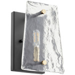 Tioga Wall Sconce - Textured Black / Aged Brass / Clear