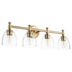 Rossington Bathroom Vanity Light - Aged Brass / Clear Seeded