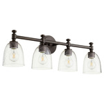 Rossington Bathroom Vanity Light - Oiled Bronze / Clear Seeded