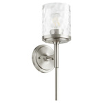 Starky Wall Sconce - Satin Nickel / Clear Hammered